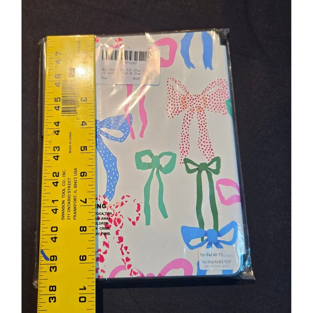 iPad Air 11 M2 2024 Case 10.9 4th 5th Gen Bow Print Smart Folio Pen Slot Cover